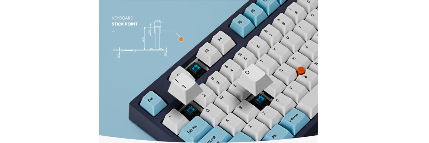 Bàn phím cơ Leopold FC750R SP Brown switch (White Skyblue) sử dụng bộ switch Cherry MX đến từ Đức